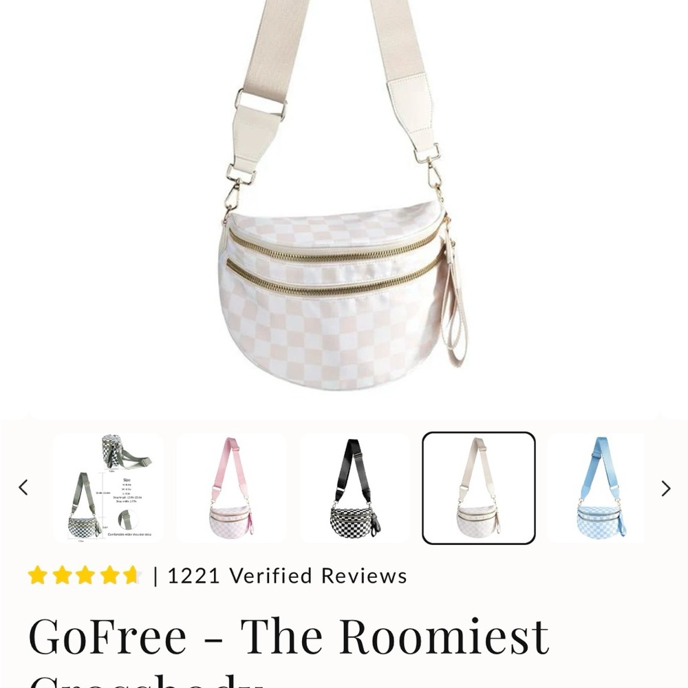 Emmafy GoFree - The Roomiest Crossbody Checkered Beige